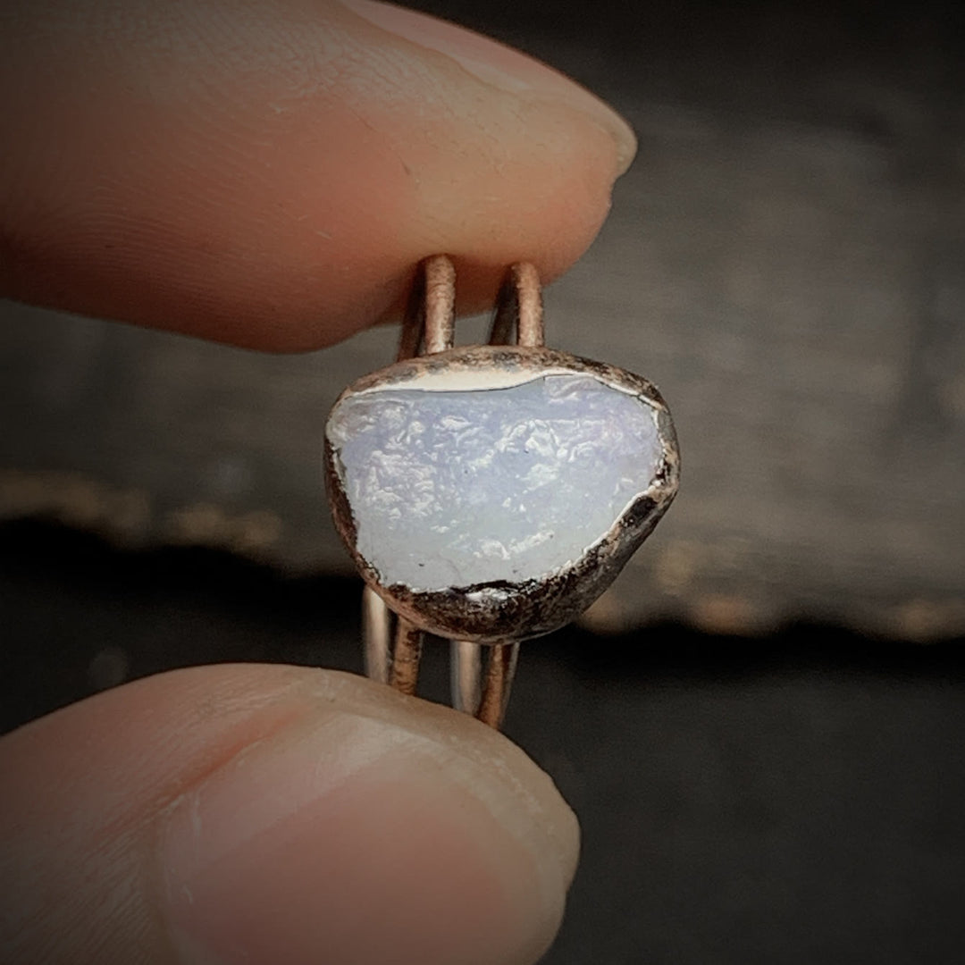 Natural Raw Birthstone Ring - Selina-January & Pomegranate-The Livary