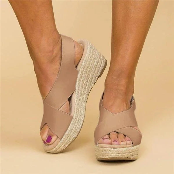 Comfortable Orthopaedic Wedge Espadrilles - Clara-Black-2.5-The Livary