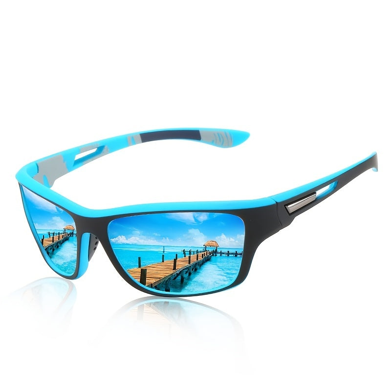 Sporty men's sunglasses with polarized lenses & UV400 protection – Vayron-Black-The Livary