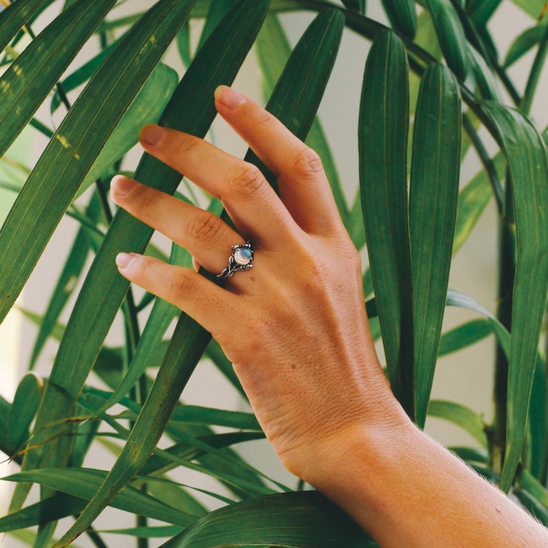 Stylish Moonstone Statement Ring - Iris-Moon-2.01 in-The Livary