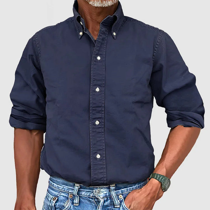 Vintage Men's Shirt - Dario-Dark blue-S-The Livary
