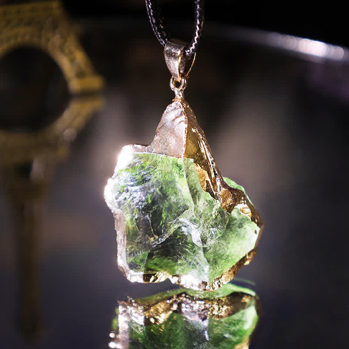Fine Natural Moldavite Necklace - Lyra-The Livary