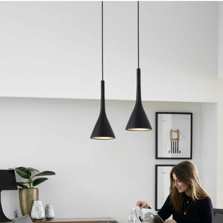Modern Triangle Pendant Lamp - Trionda-Black-The Livary