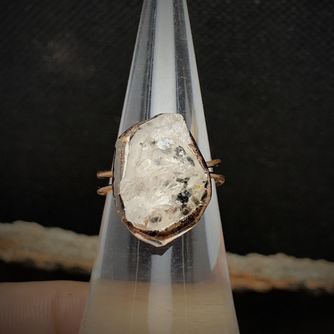 Natural Raw Birthstone Ring - Selina-January & Pomegranate-The Livary