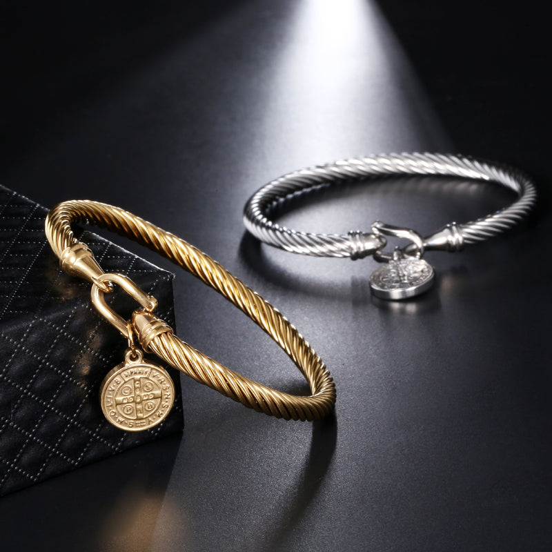 Saint Benedict Charm Bracelet - Benedetta-Gold-The Livary