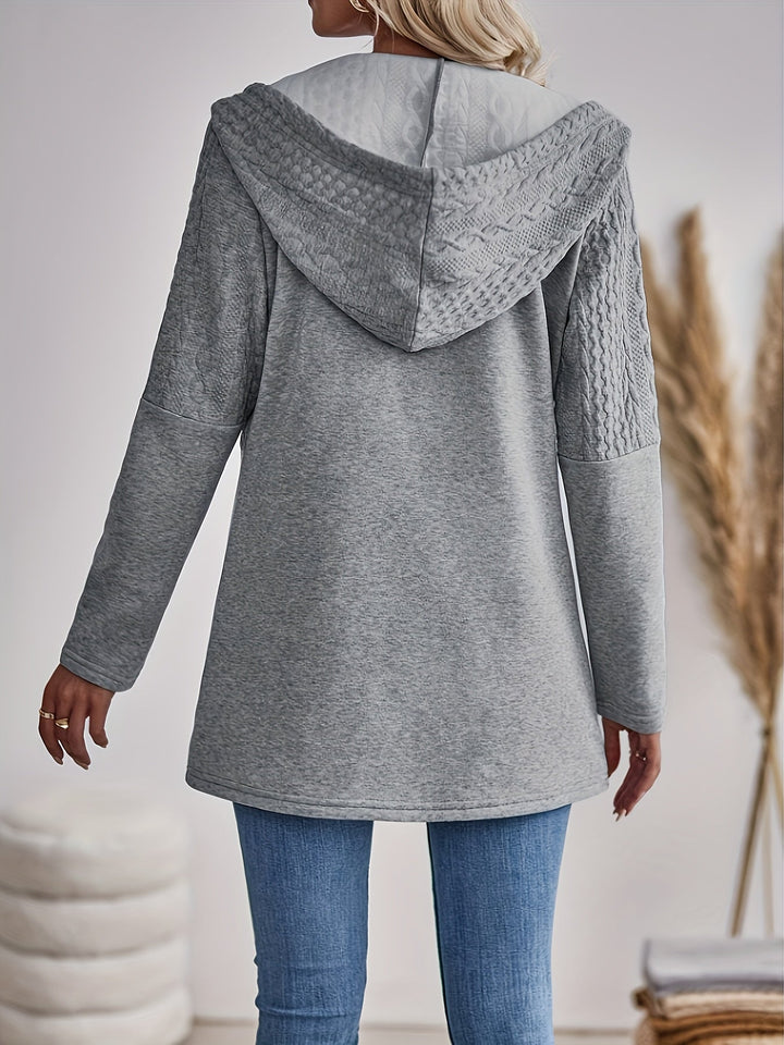 Textured Jacket with Zip and Hood - Isla-S-The Livary