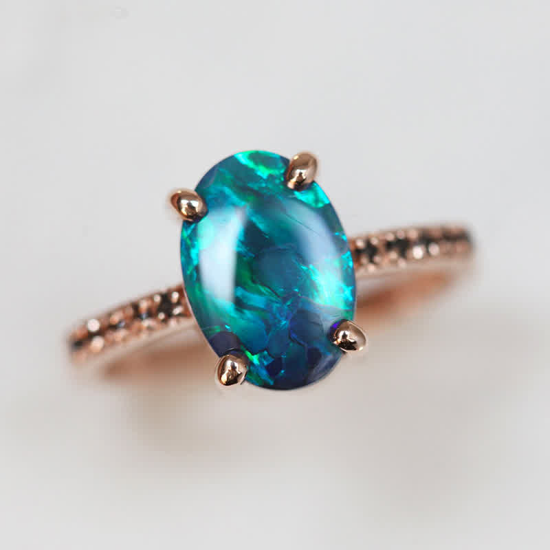 Sapphire and Opal 3-piece Ring Set - Isabella-2.01 in-The Livary