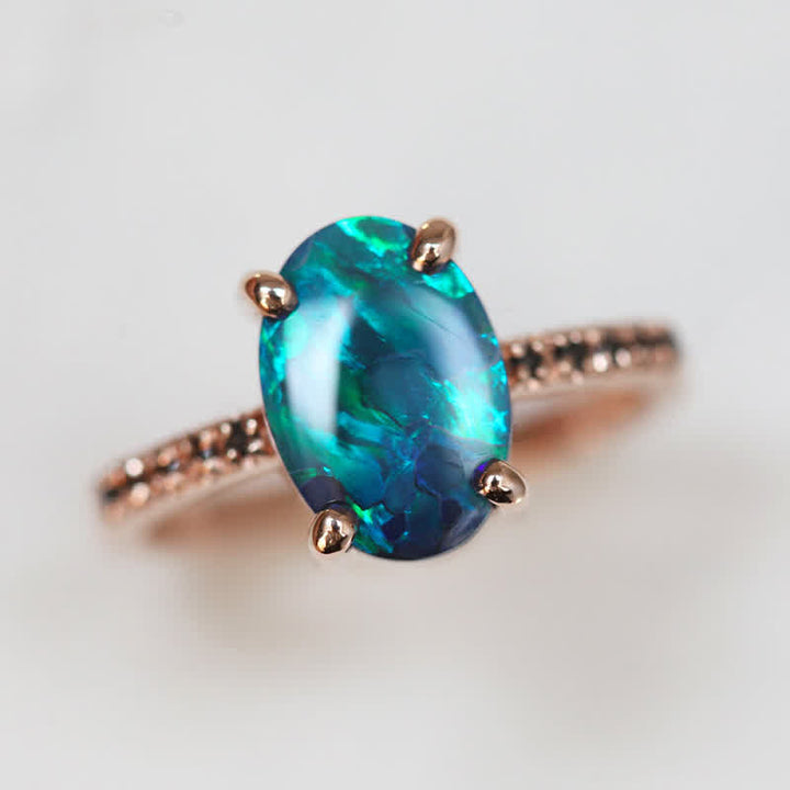 Sapphire and Opal 3-piece Ring Set - Isabella-2.01 in-The Livary