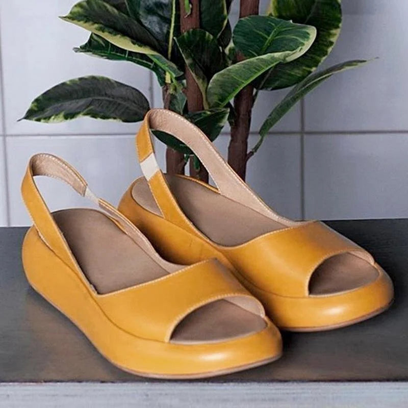 Orthopaedic ladies' comfort sandals with low heel – Livana-White-3-The Livary