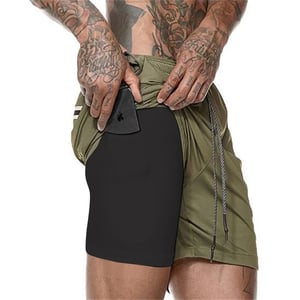 2-in-1 Summer Sports Shorts for Men – Felix-Green-M-The Livary