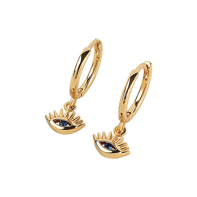 Golden/Silver Earrings with Evil Eye - Noa-Silver-The Livary