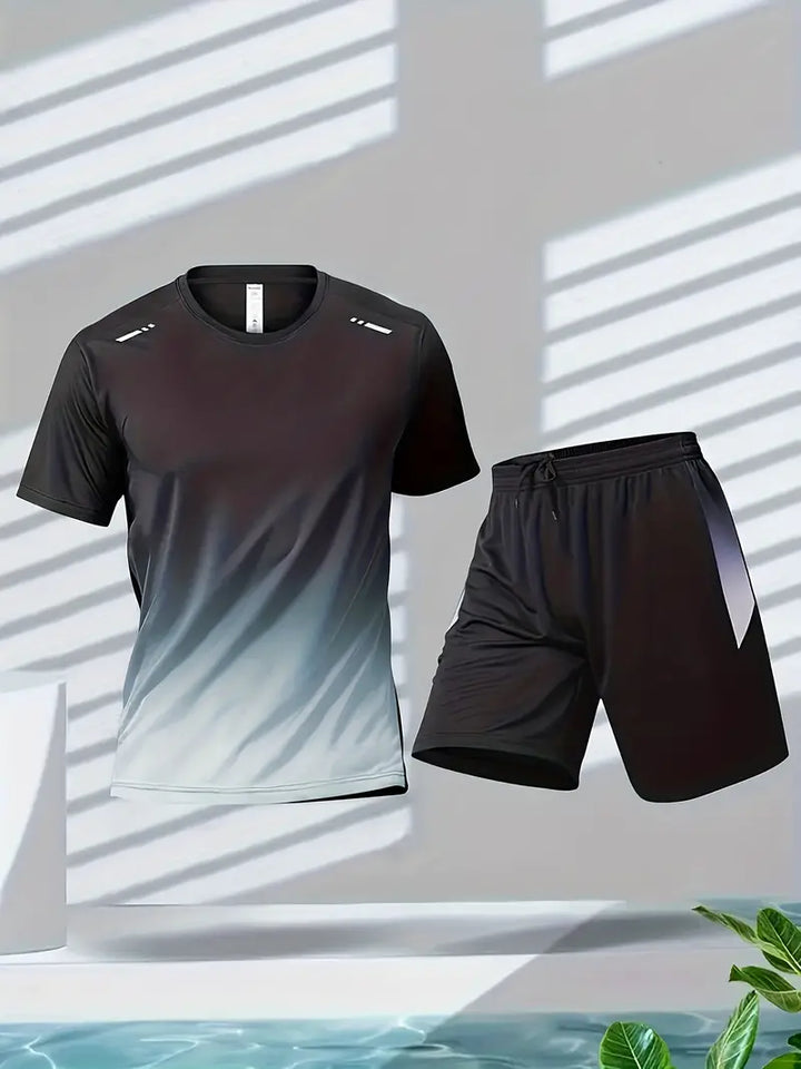 Two-piece breathable men's sports set – Jarek (Buy 1, Get 1 Free)-Black-Green-S-The Livary