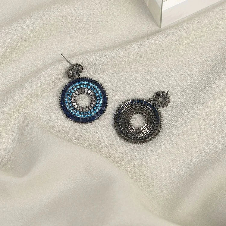 Silver Evil Eye Earrings - Layla-The Livary