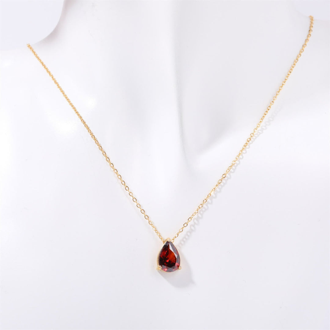 Stylish Garnet Birthstone Jewelry Set - Liora-Necklace-The Livary