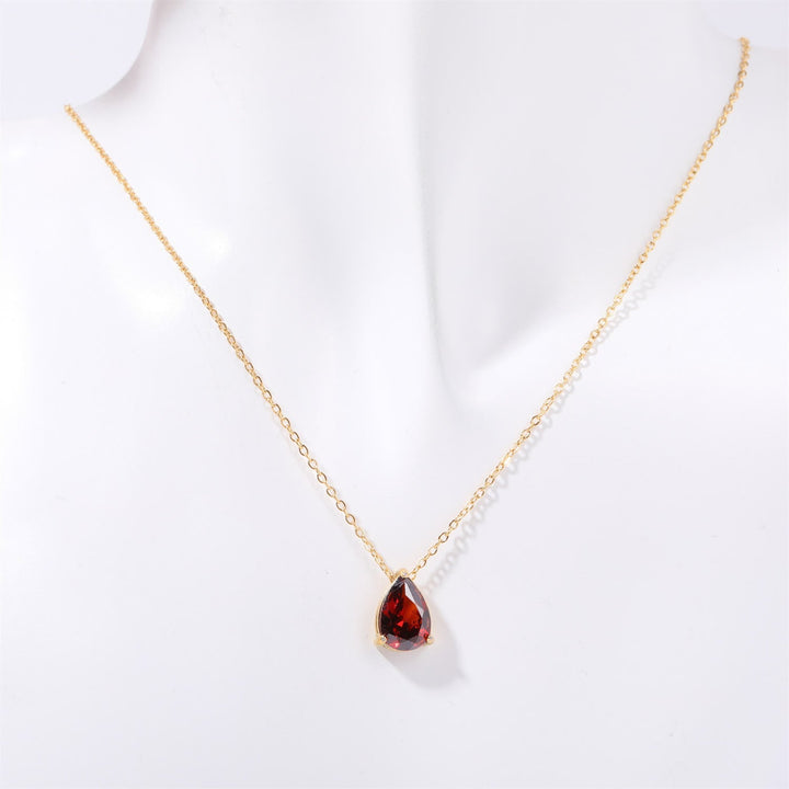 Stylish Garnet Birthstone Jewelry Set - Liora-Necklace-The Livary