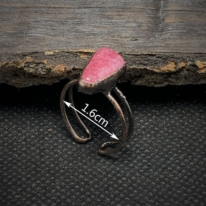 Natural Raw Birthstone Ring - Selina-January & Pomegranate-The Livary