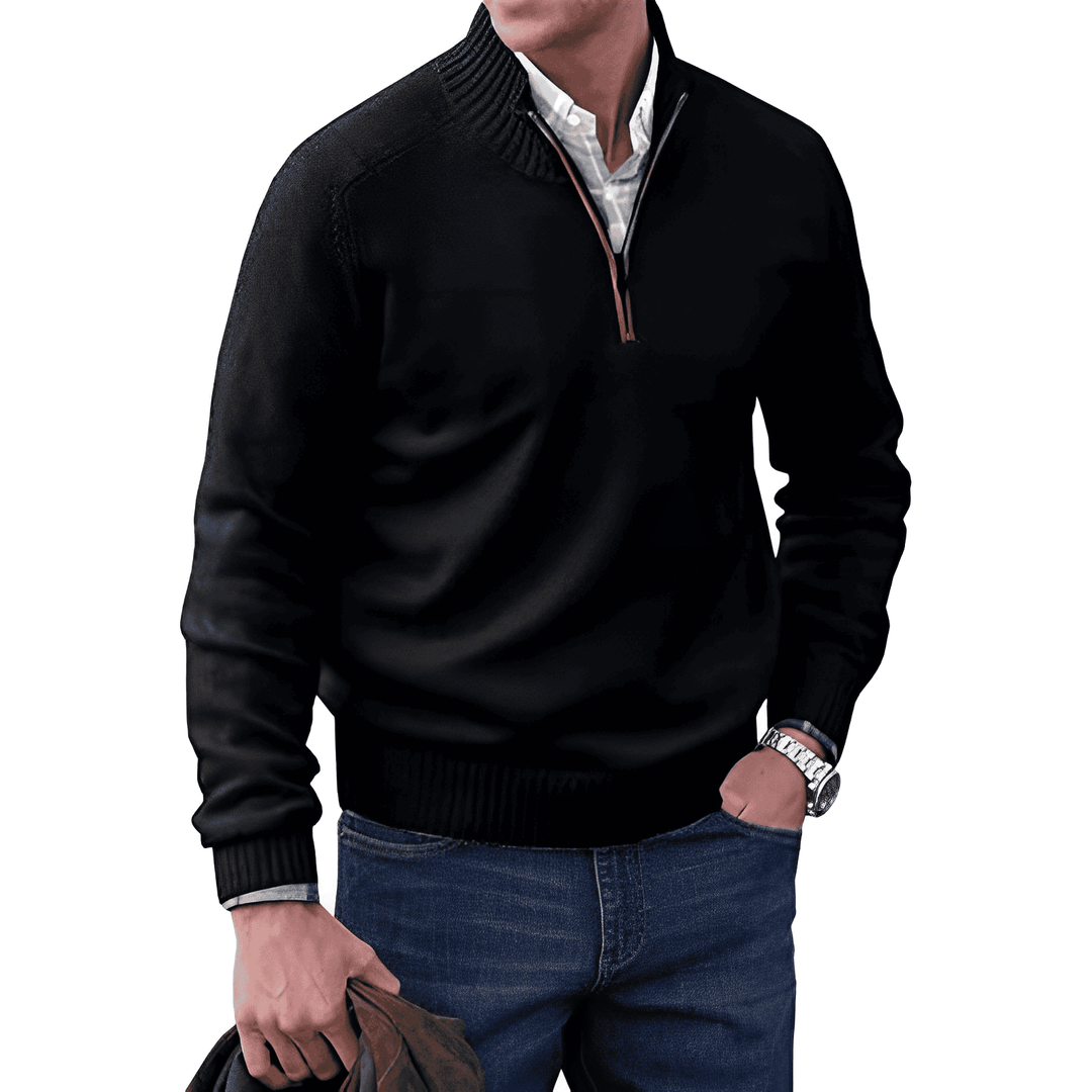Luxury Cashmere Men's Sweater with Zip - Lucas