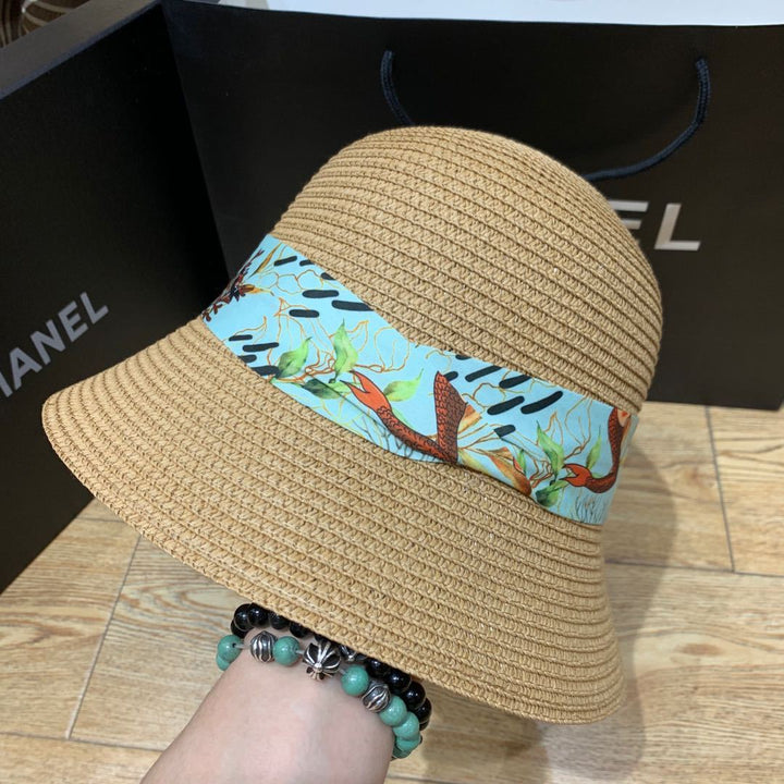 Summer sunhat with bow and wide brim – ShadeRibbon-Khaki-One size fits all-The Livary