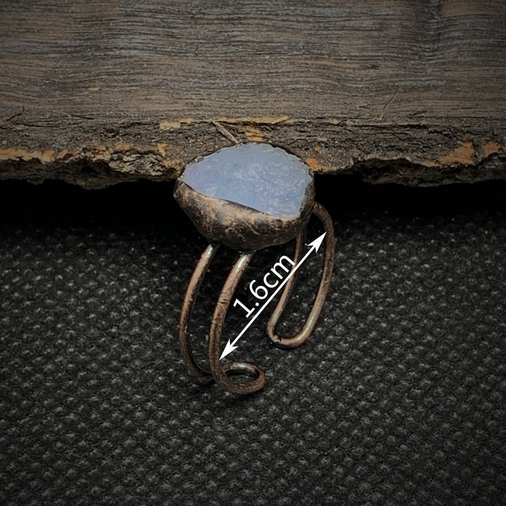 Natural Raw Birthstone Ring - Selina-January & Pomegranate-The Livary