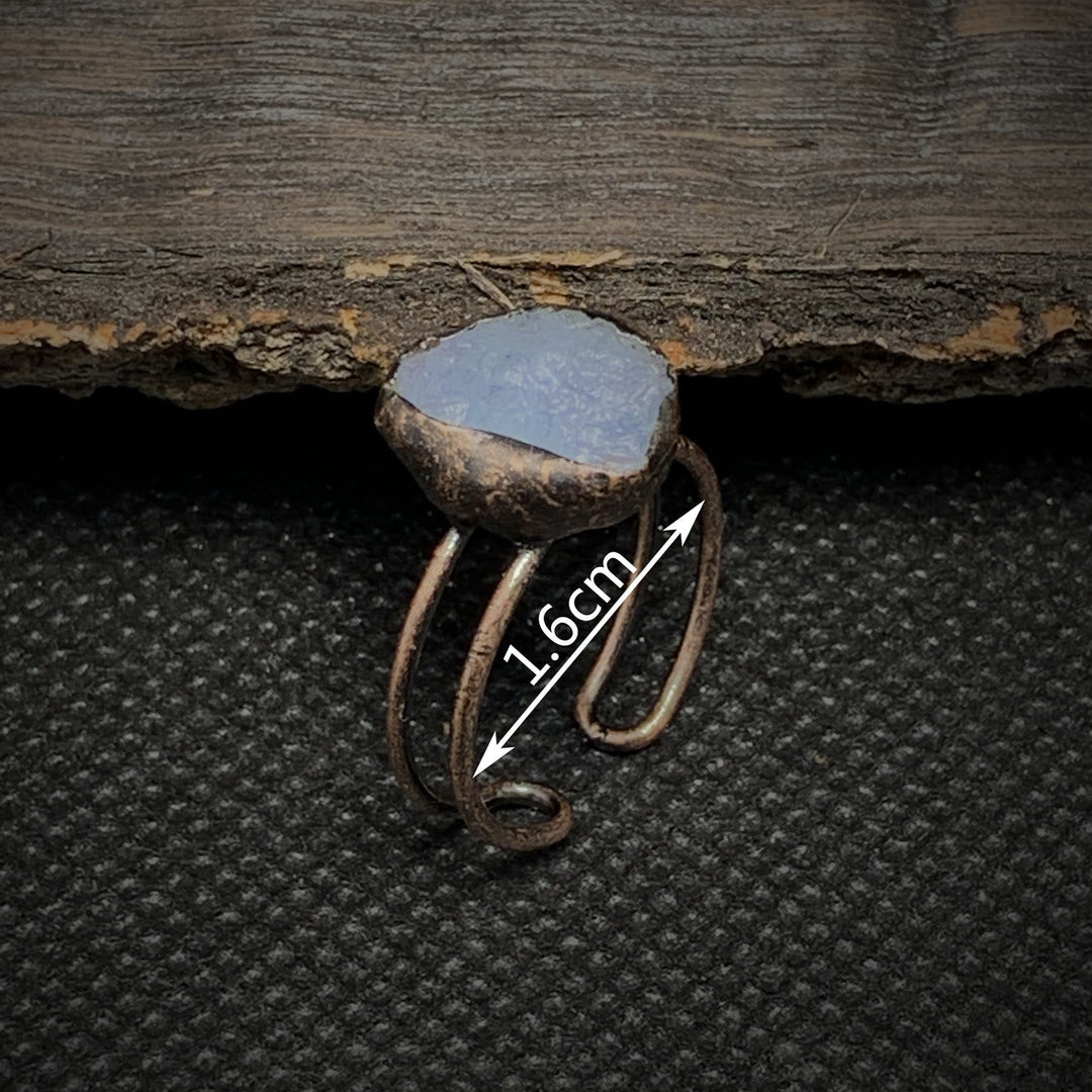 Natural Raw Birthstone Ring - Selina-January & Pomegranate-The Livary