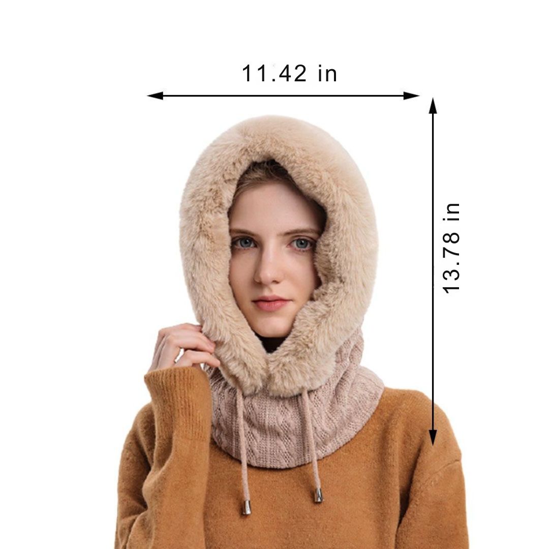 3-in-1 Winter Scarf and Hat for Women - Isabella-Black-The Livary