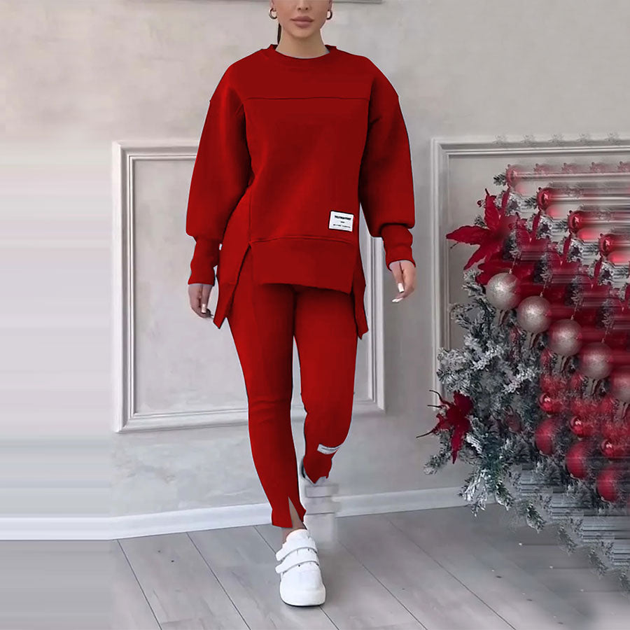 Comfortable Ladies Clothing Set - Elin-Red-S-The Livary