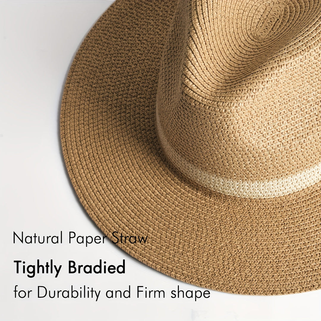 Trendy sun hat with a wide brim for ladies and gentlemen – SunShield Panama-Khaki-M/L-The Livary