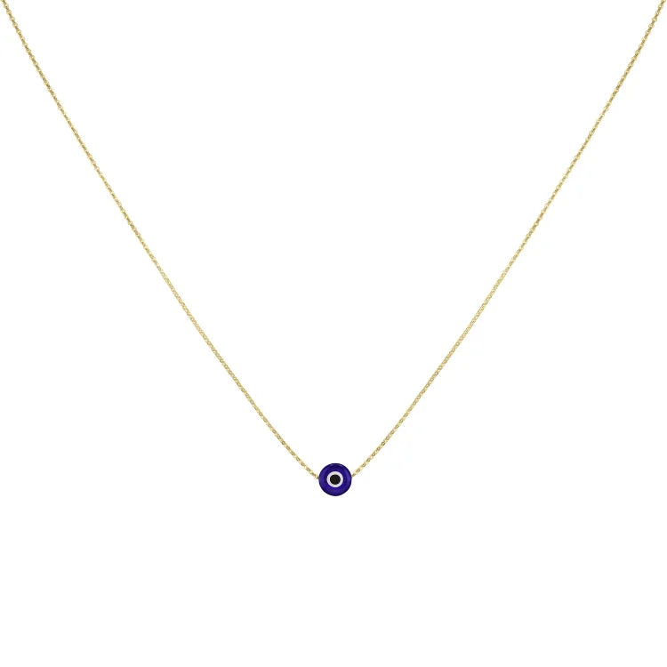 Glossy Nazar Necklace - Amira-Dark blue-Gold-The Livary
