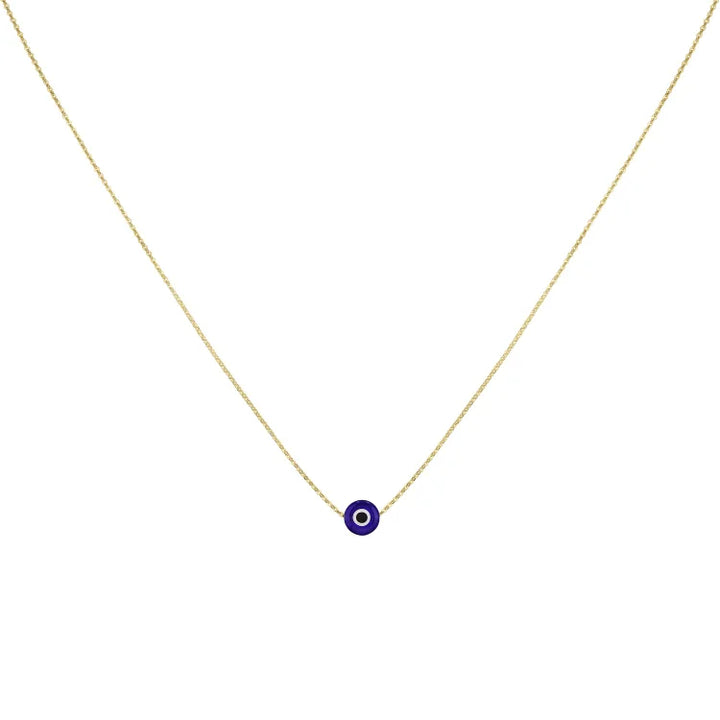 Glossy Nazar Necklace - Amira-Dark blue-Gold-The Livary