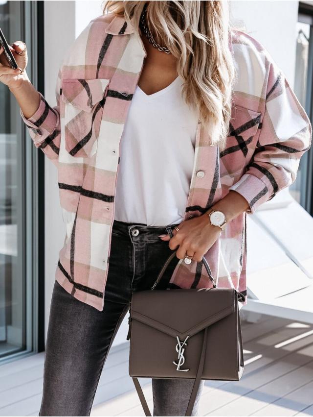 Stylish Ladies' Autumn Cardigan - Sophie-Pink Accent-S-The Livary