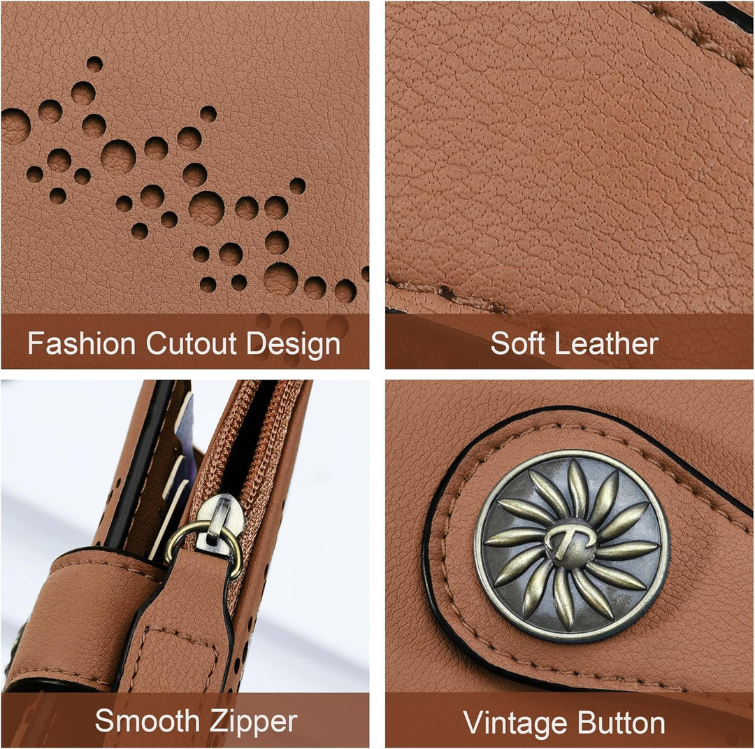 Slim Bifold RFID Ladies Wallet with Zipped Pocket - Claire-Green-The Livary