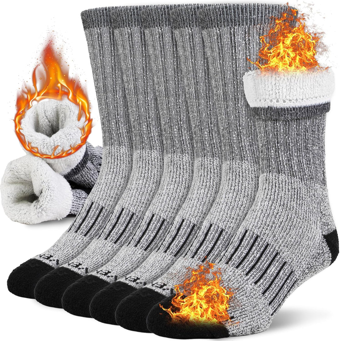 Winter Thermal Boot Socks - HeatGrip-6 pairs of mixed colours-The Livary