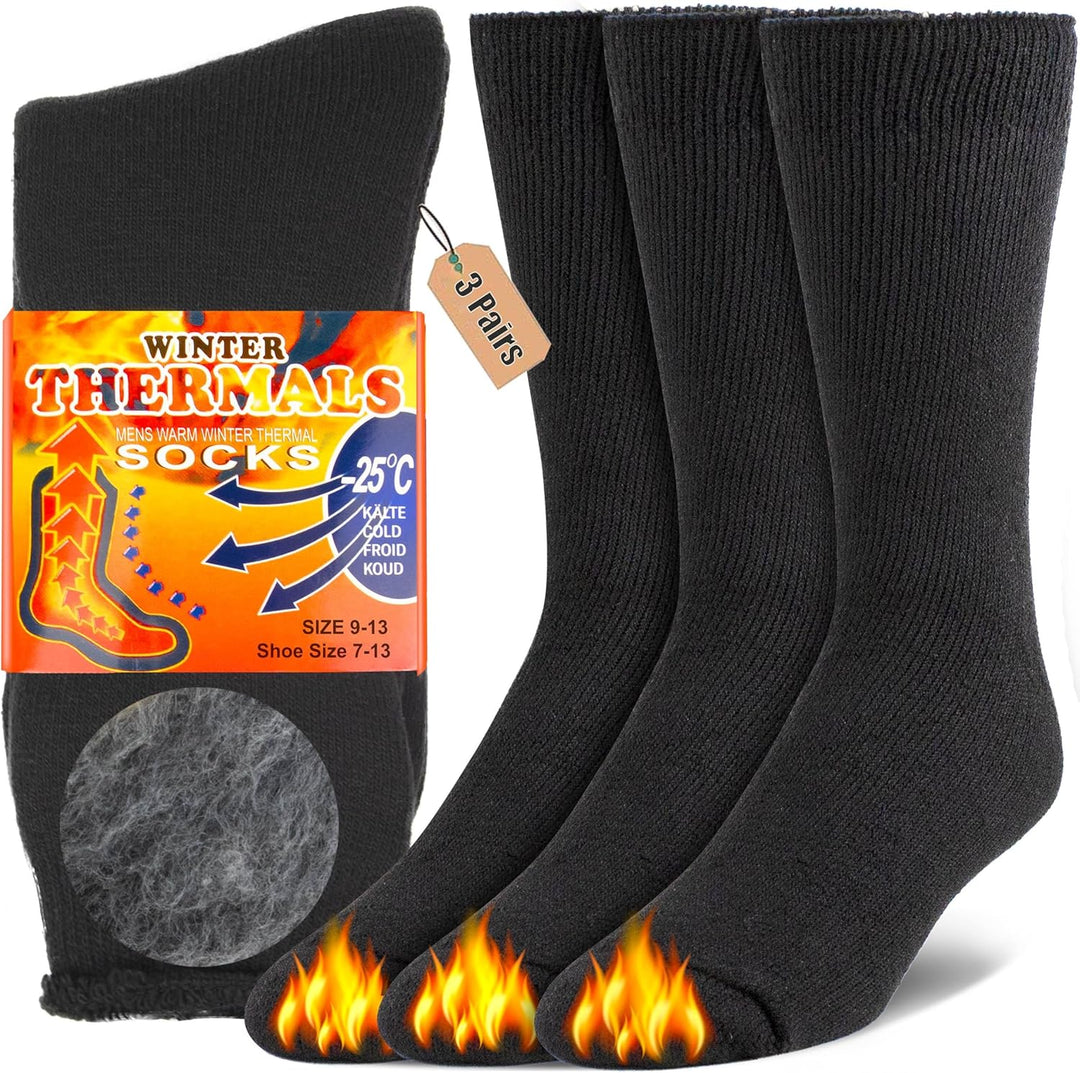 Winter Thermal Boot Socks - HeatGrip-6 pairs of mixed colours-The Livary