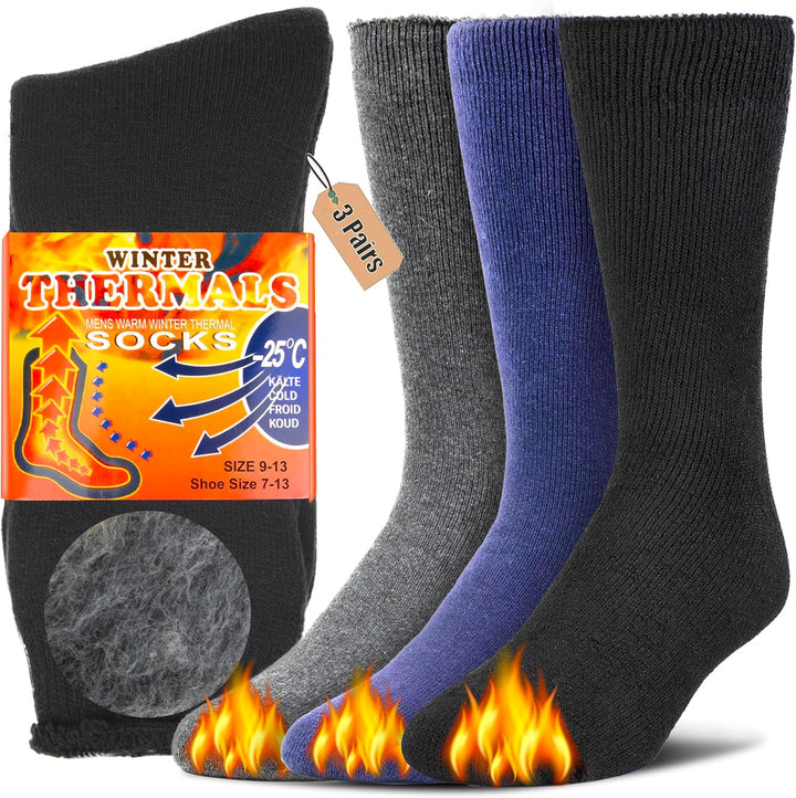 Winter Thermal Boot Socks - HeatGrip-6 pairs of mixed colours-The Livary