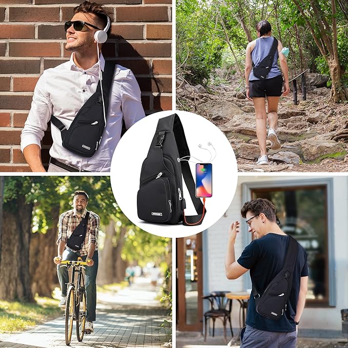 Multifunctional Waterproof Sling Bag - WaveSling-Black-The Livary