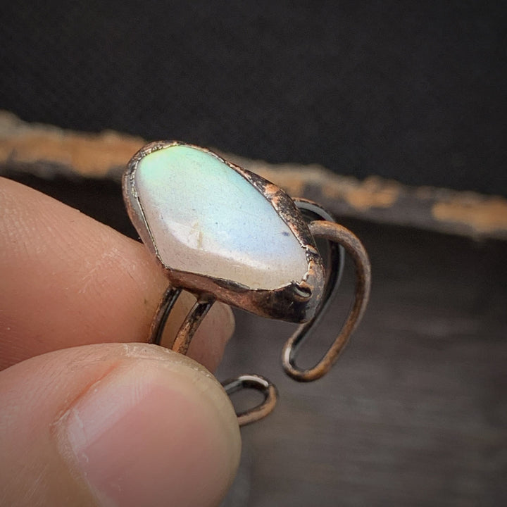 Natural Raw Birthstone Ring - Selina-January & Pomegranate-The Livary