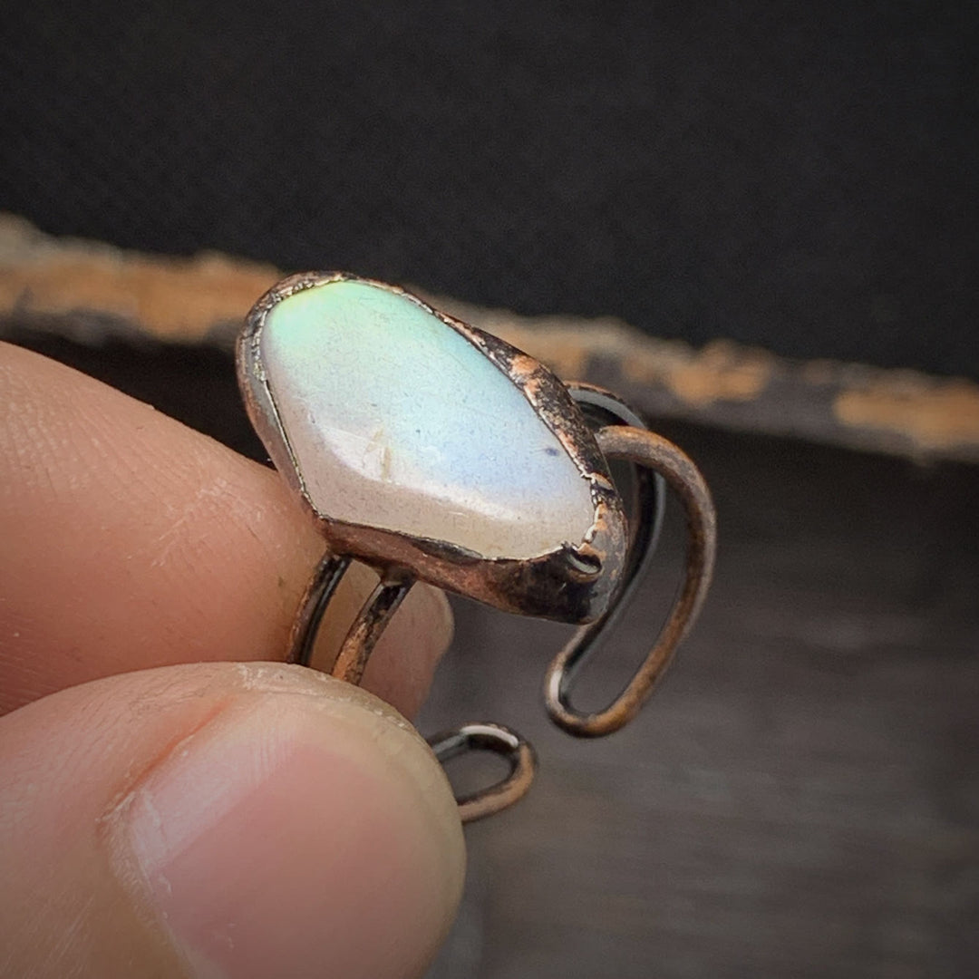 Natural Raw Birthstone Ring - Selina-January & Pomegranate-The Livary