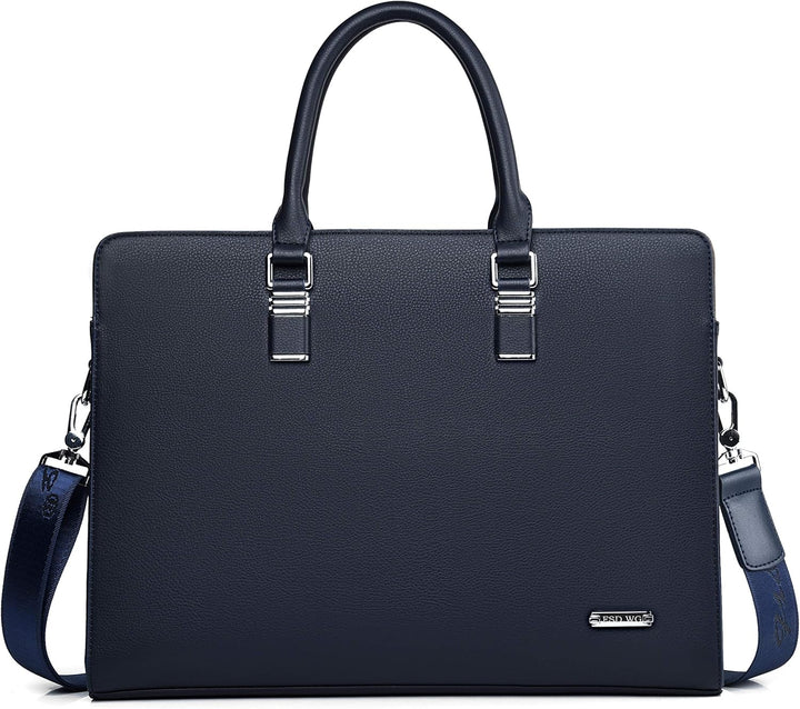 Genuine Leather Multi-Compartment Business Briefcase for Professionals