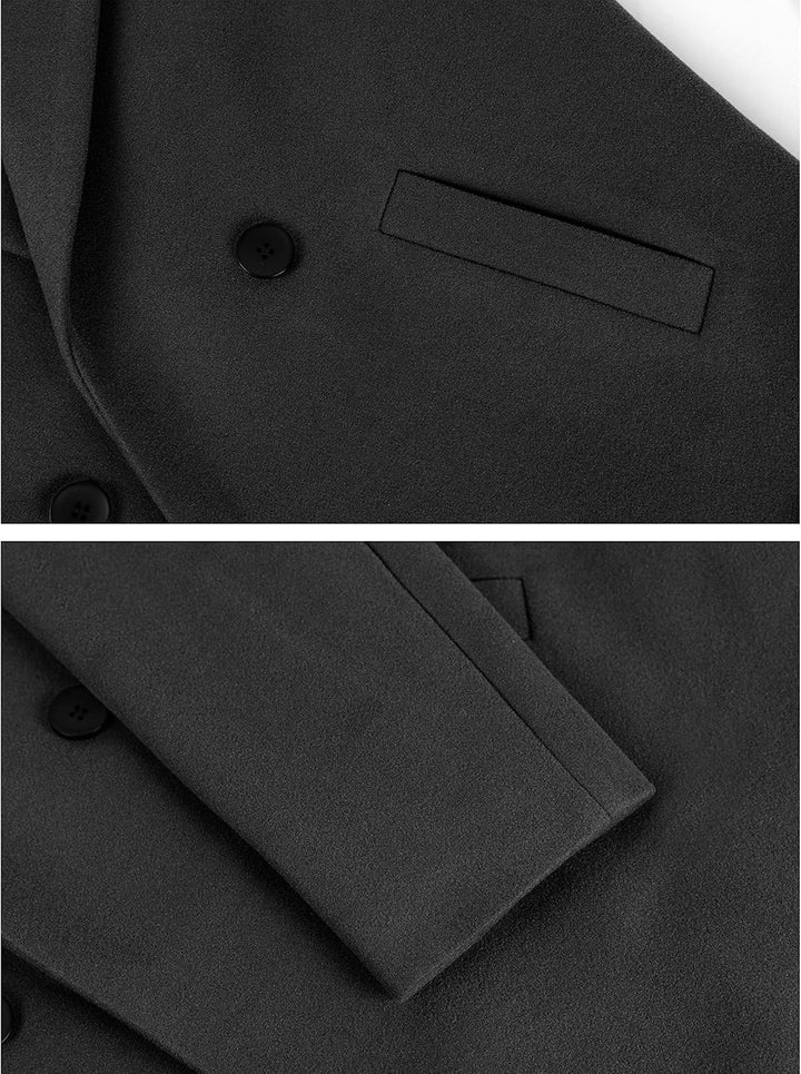 Ladies' Winter Wool Coat with Notch Lapels - Sofia-Beige-XS-The Livary