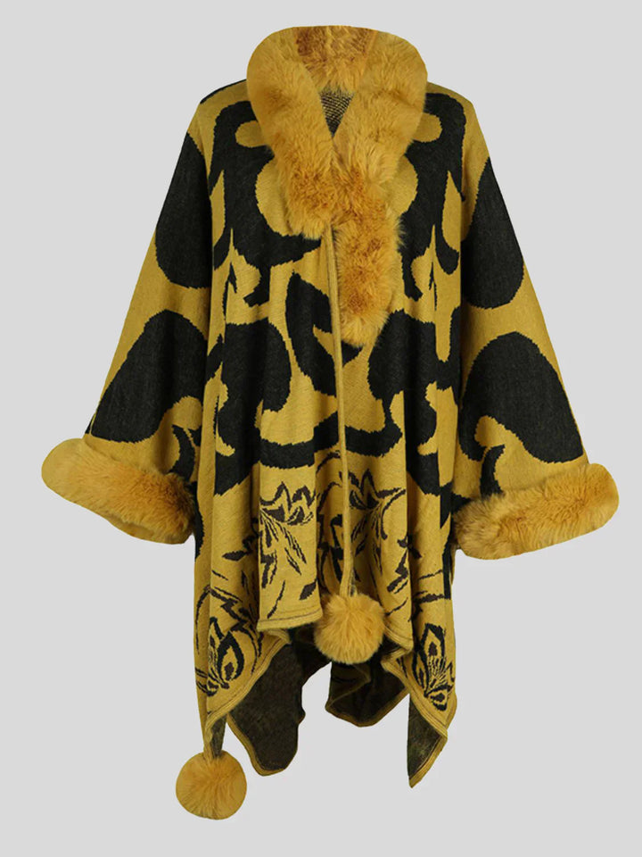 Stylish Winter Poncho for Women - Elora-Yellow-S-The Livary