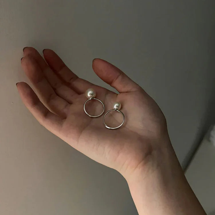 Classic Adjustable Pearl Ring - Sofia-White-The Livary