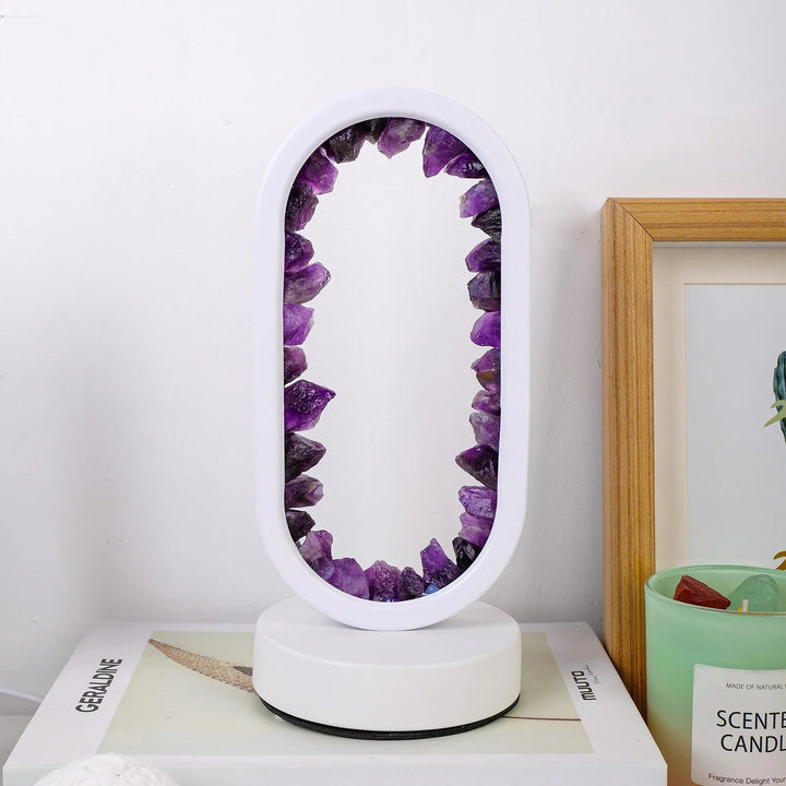 Handmade Amethyst Lamp - Serenith-Amethyst Raw Black-The Livary