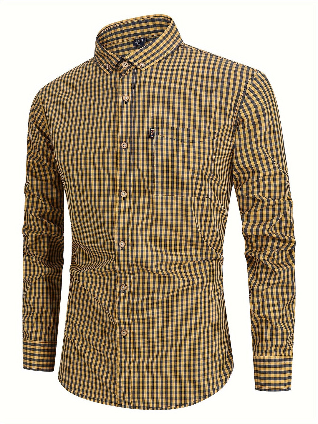 Checked Men’s Shirt with Comfortable Fit - Jules-Yellow-XS-The Livary