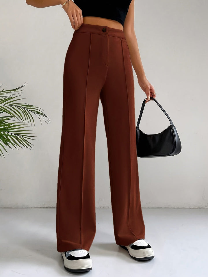 Trendy High Waist Pleated Women's Trousers - Emilia