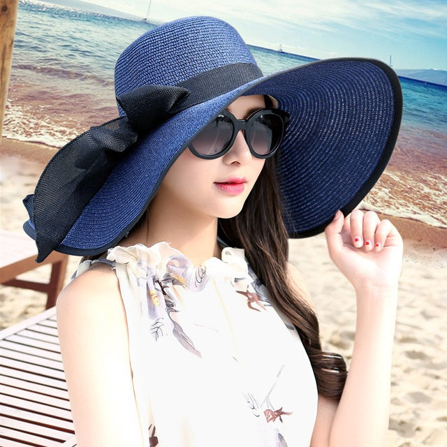 Ladies' straw hat with sun protection – Candy-Lilac-The Livary