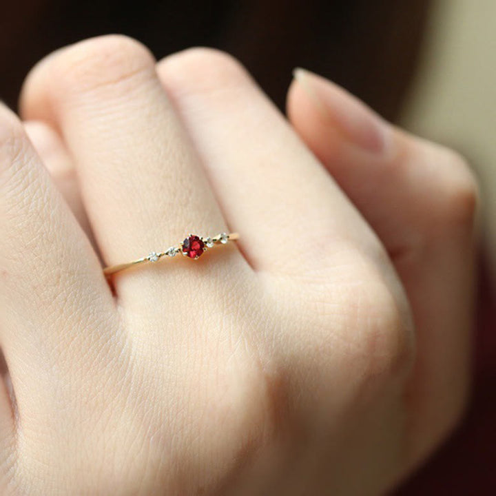 18K Gold Garnet Stone Ring - Elara-2.01 in-The Livary