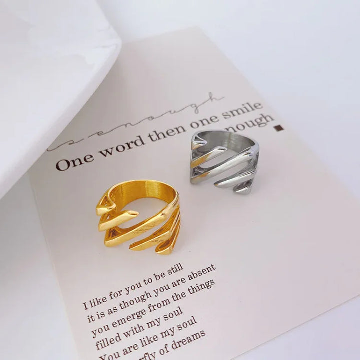 Layered Twisted Ring - Amaris-Gold-5-The Livary