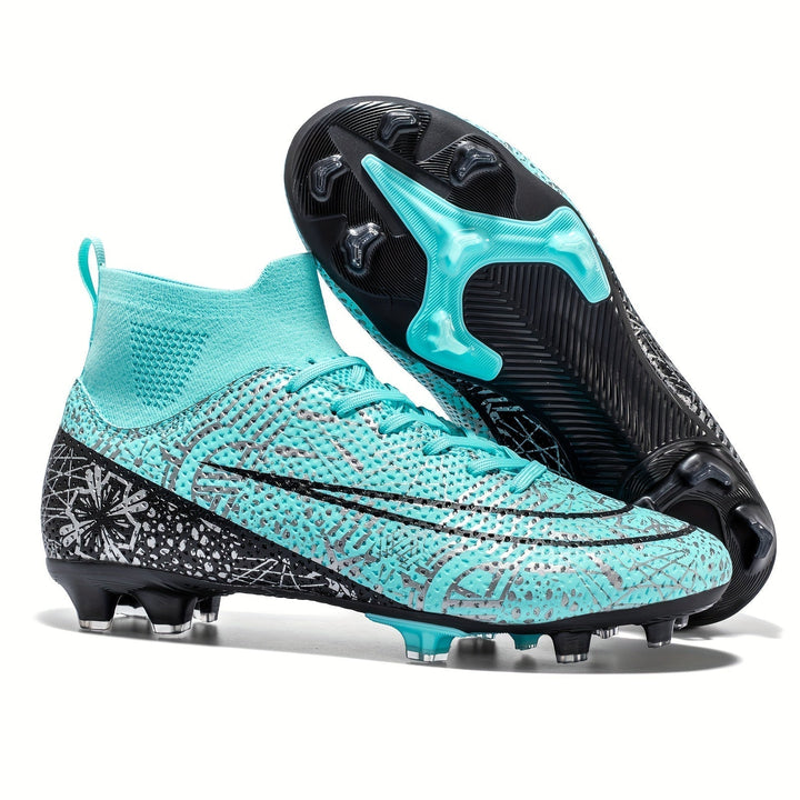 Men's Football Boots with Grip & High Ankle Design – Dario-Heavenly blue-7-The Livary