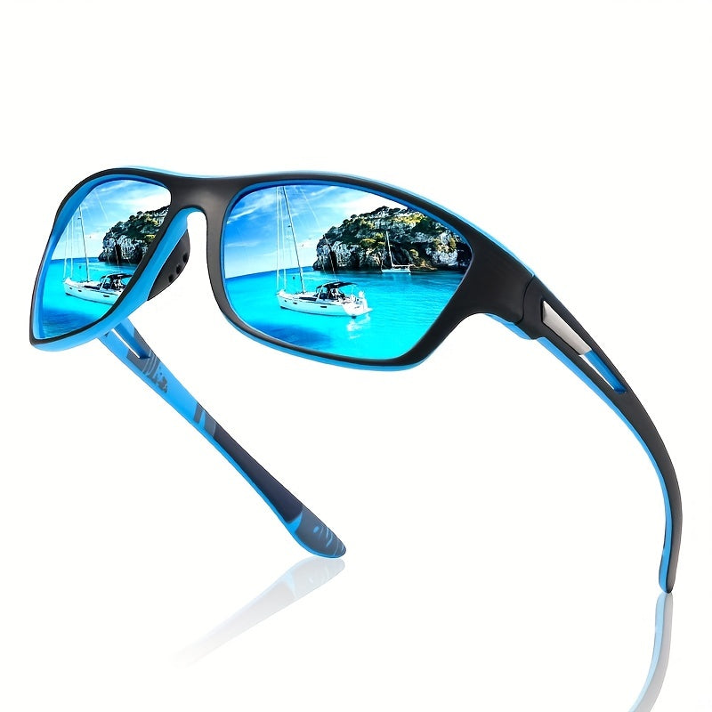 Sporty men's sunglasses with polarized lenses & UV400 protection – Vayron-Black-The Livary