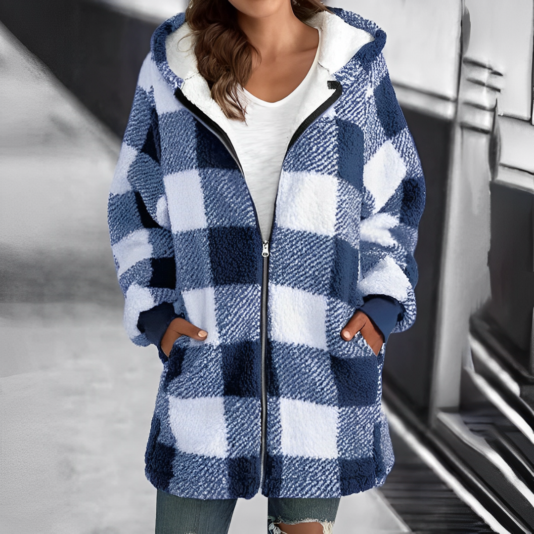 Ladies' Coat with Hood - Camila-Blue-S-The Livary
